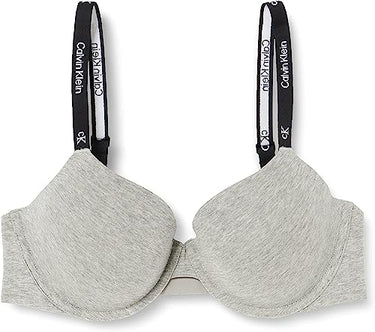 Calvin Klein Lightly Lined Demi Demi-Plunge Bras Women, Gray (Grey Heather), 34B on sale